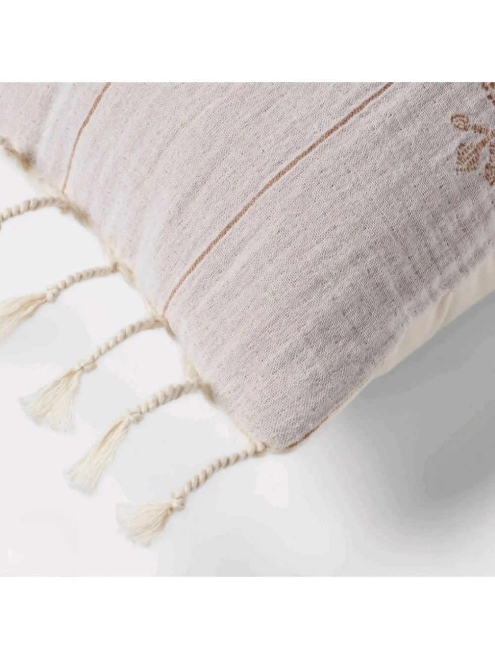 Threshold 14” x 36” Traditional Embroidered Oblong Pillow Ivory
